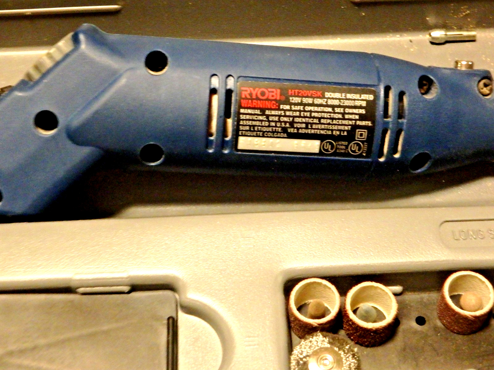 Ryobi HT20VSK Corded Rotary Tool Kit Variable Speed 8000-23000 RPM Case Engrave