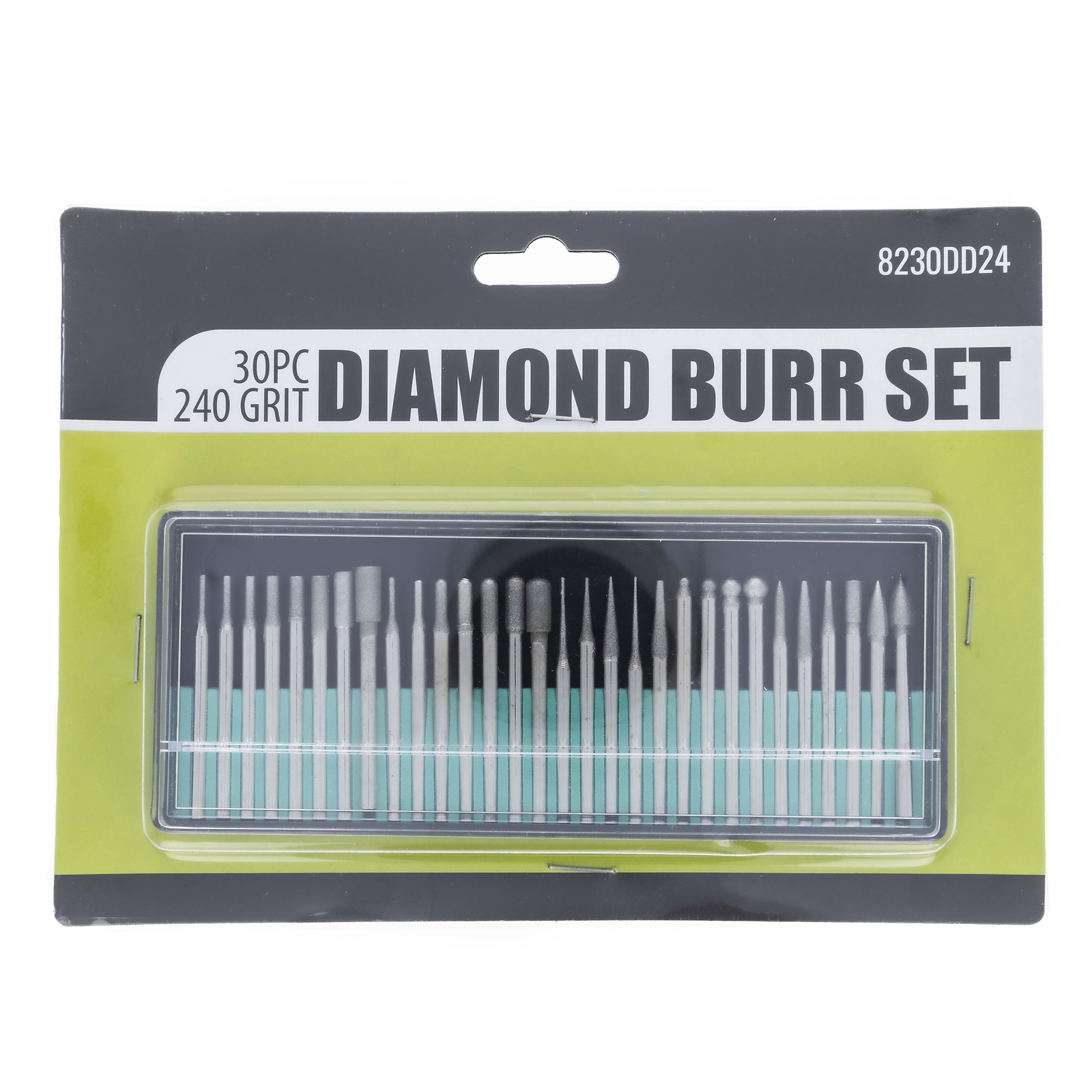 30pc Diamond Tip Cutting Burr Bit Set for Rotary Tool (Many Grit Sizes)
