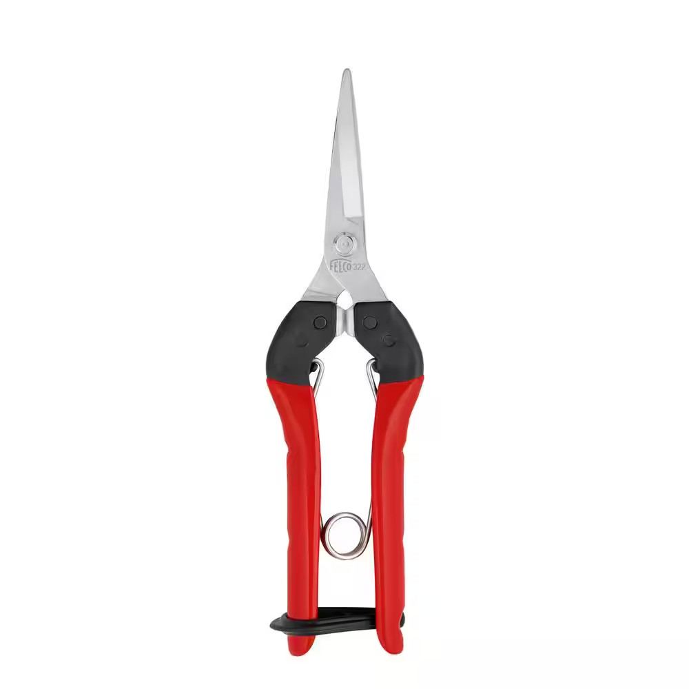 F322 7.5 In. Snip Pruning Shears with Bumpers, High Carbon Steel Blade with Coat