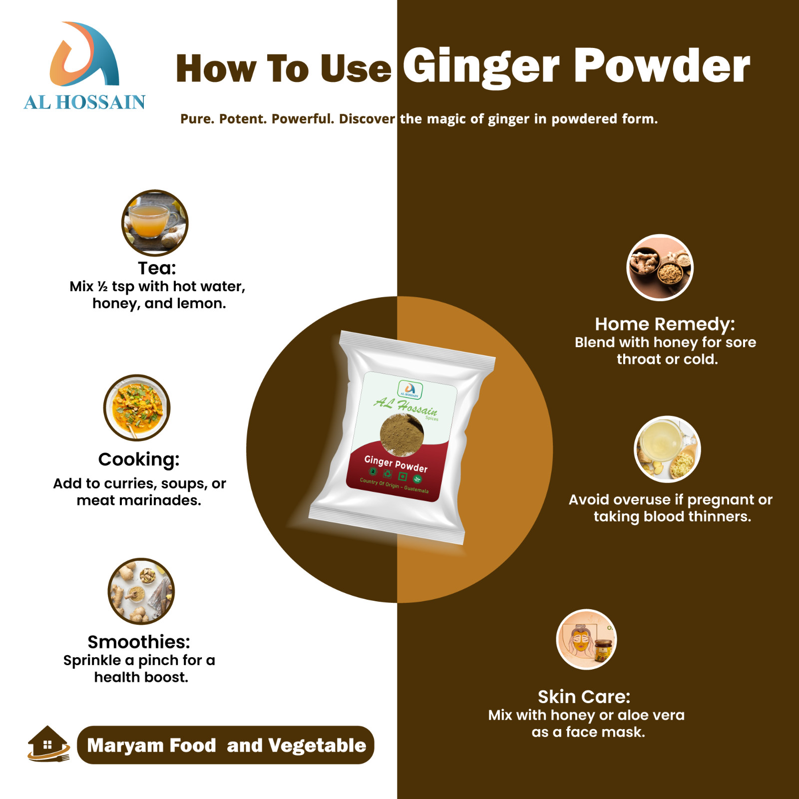 Ginger Powder 250g / 5kg Bulk | Ground Ginger Spice for Cooking, Baking & Tea