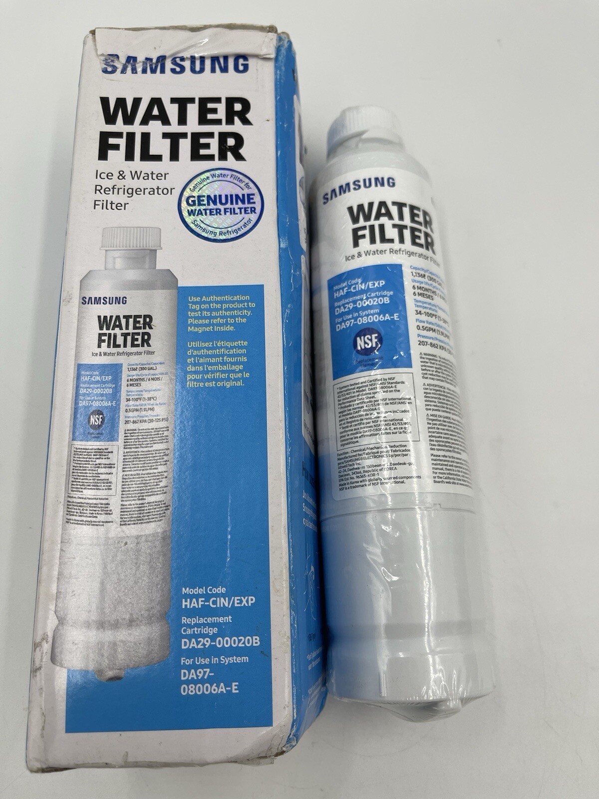 NEW Samsung DA29-00020B HAF-CIN/EXP Refrigerator Ice & Water Filter Genuine
