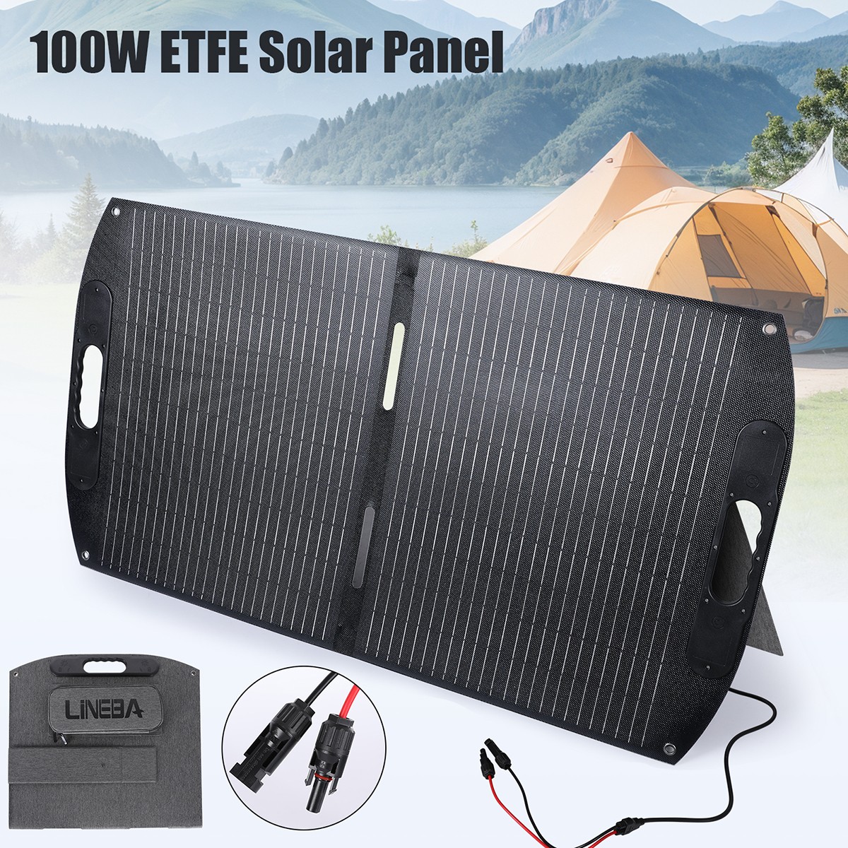 200W Solar Panel Blanket Portable Solar Suitcase Foldable for Power Station RV