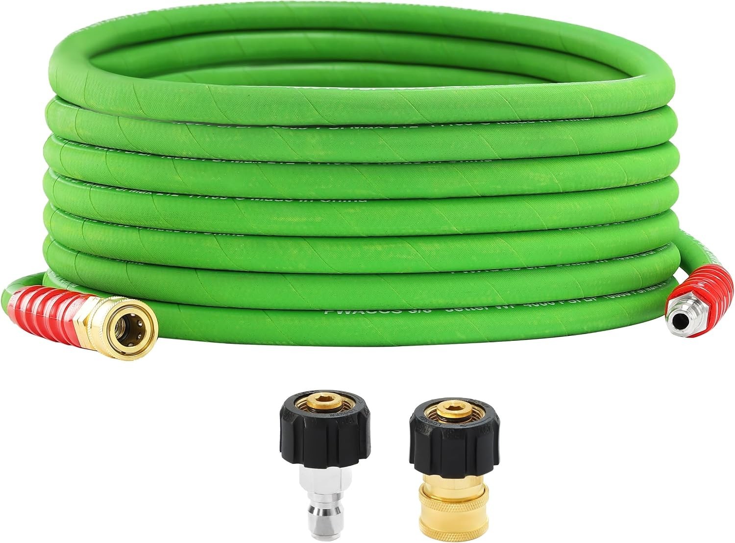 25FT Kink-Resistant Pressure Washer Hose – 3/8” 4000 PSI, Steel Braided Power