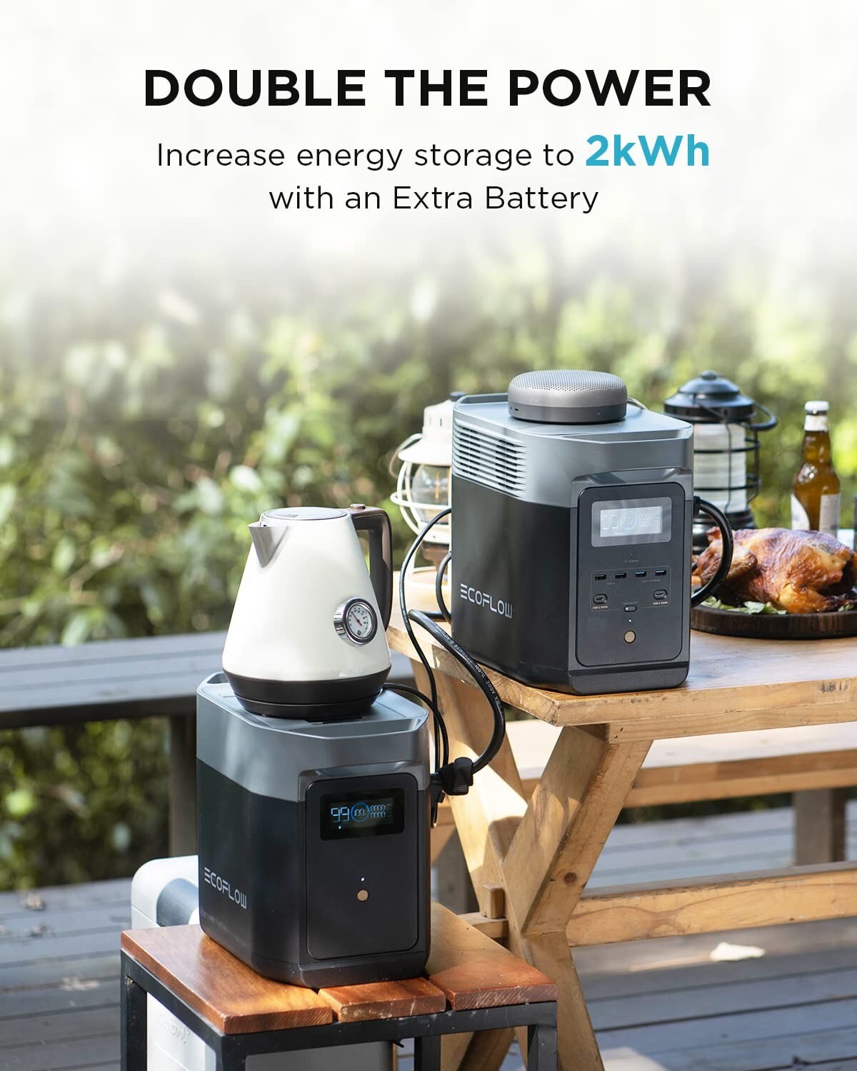 EcoFlow Delta 2 Power Station Smart Extra LiFePO4 Battery 1024Wh Backup Energy