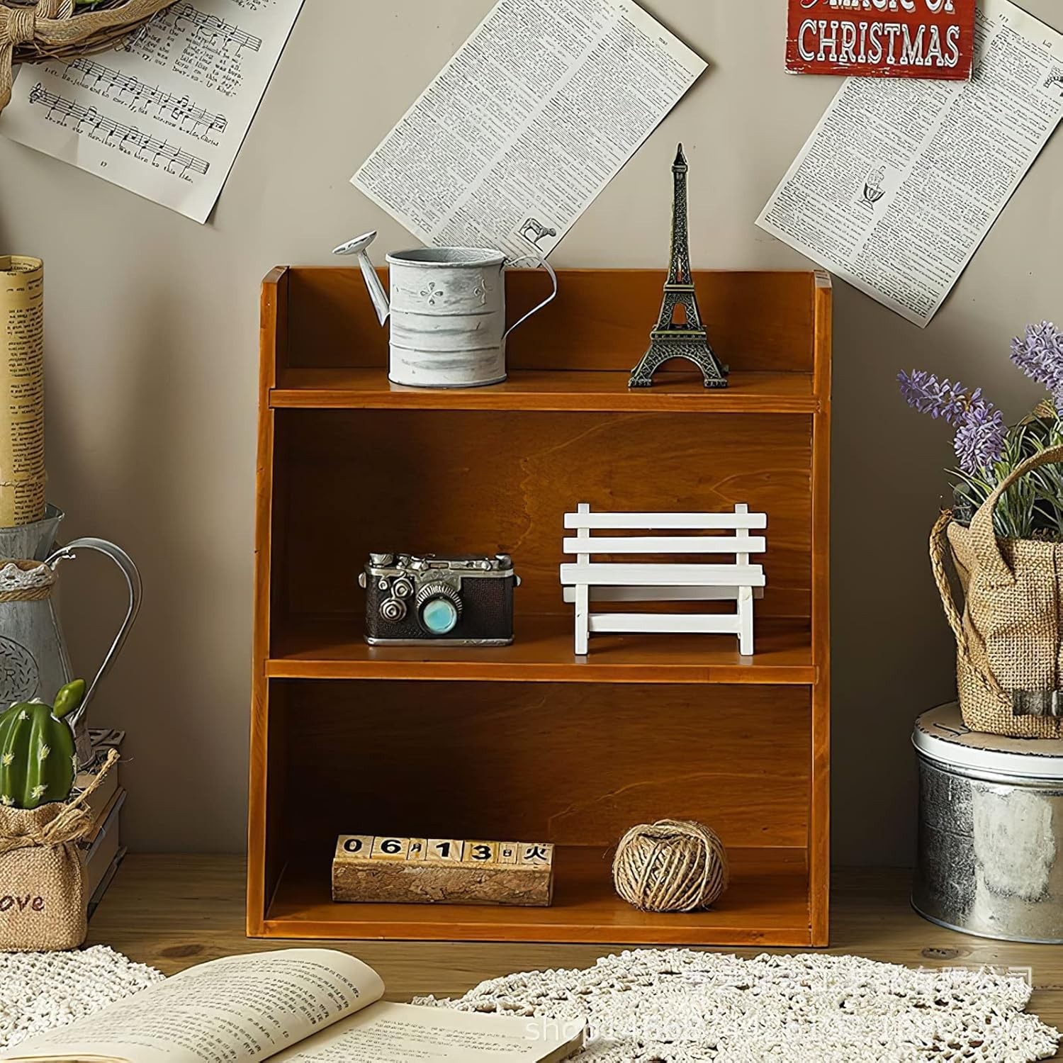 3 Tier Vintage Display Shelf – Freestanding or Wall Hanging Decorative Storage