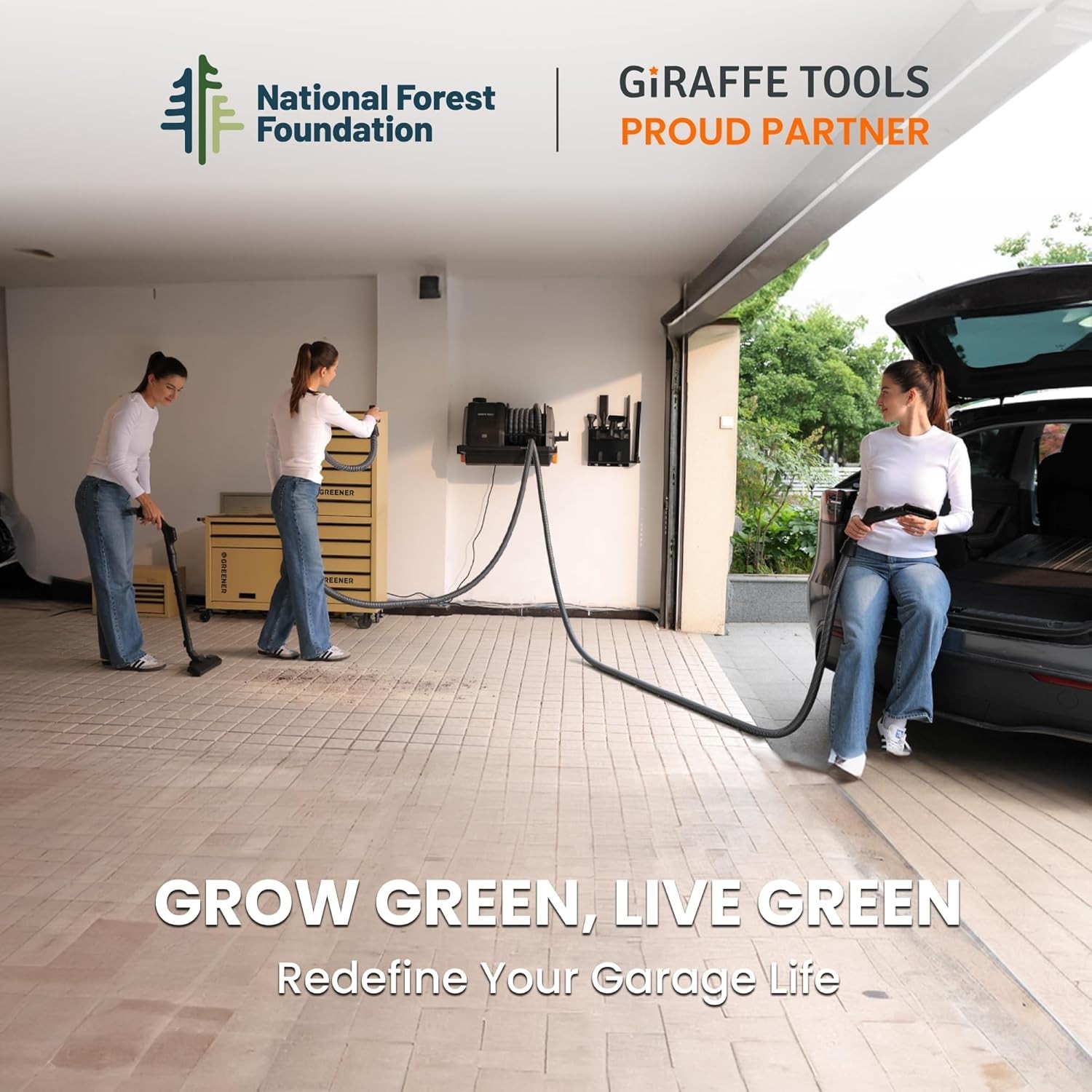 Giraffe Tools Wet Dry Vacuum Cleaner with 30FT Retractable Hose–Remote Control