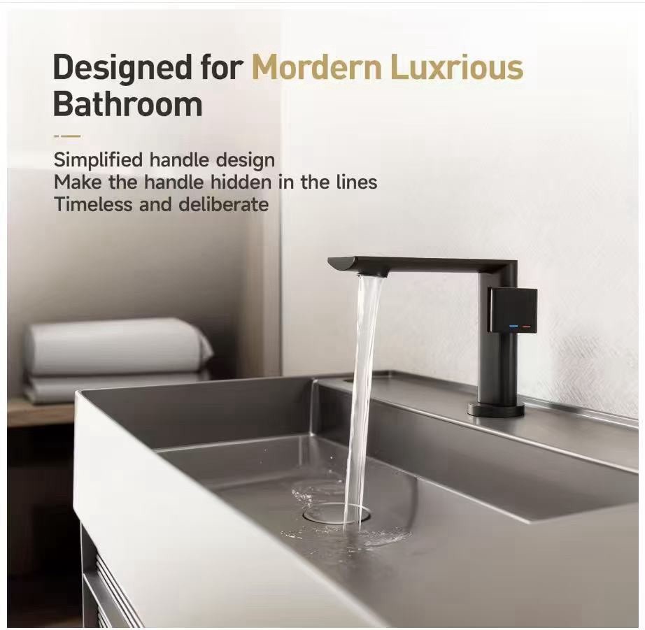 Modern Black Bathroom Sink Faucet Matte Finish NEOPERL Aerator High Arc 5.32in