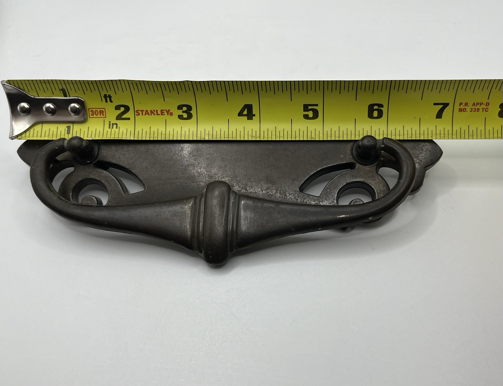 6 Vintage Large BPC 14045 Brass Chippendale Bail Pull Drawer Handles Victorian