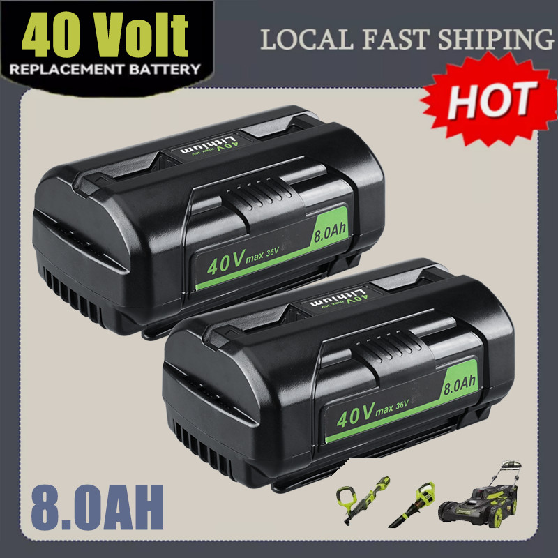 2PCS 8.0Ah 40V Battery For Ryobi 40Volt 8Ah High Capacity Lithium OP4050 OP40602