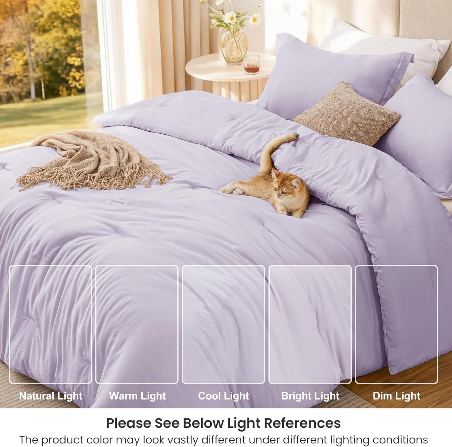 Lavender Full Comforter Set – 3-Piece Lightweight All-Season Bedding Solution