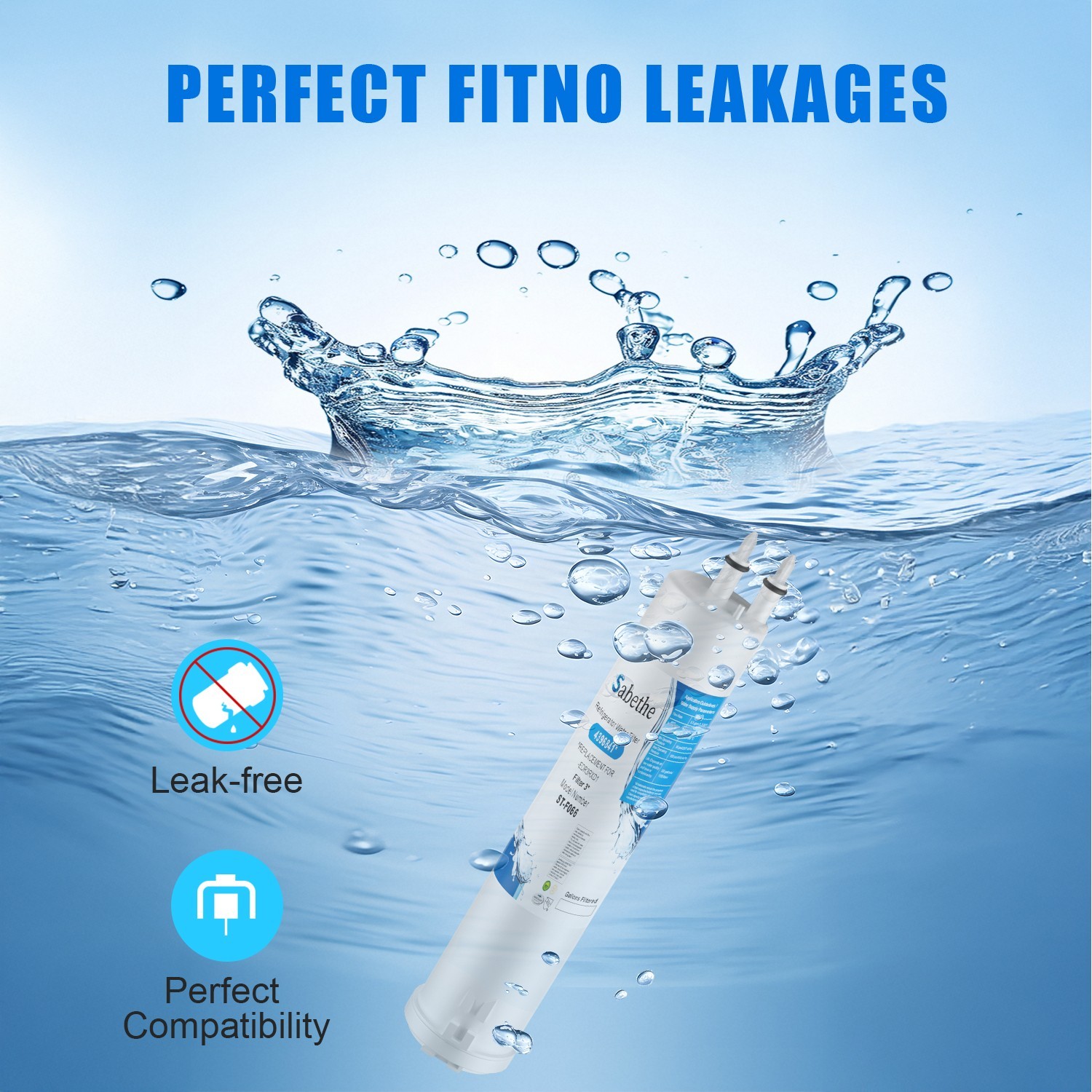 6 pack Refrigerator water filter Replacement for KAD3RXD1,WHR3RXD1,W101211416