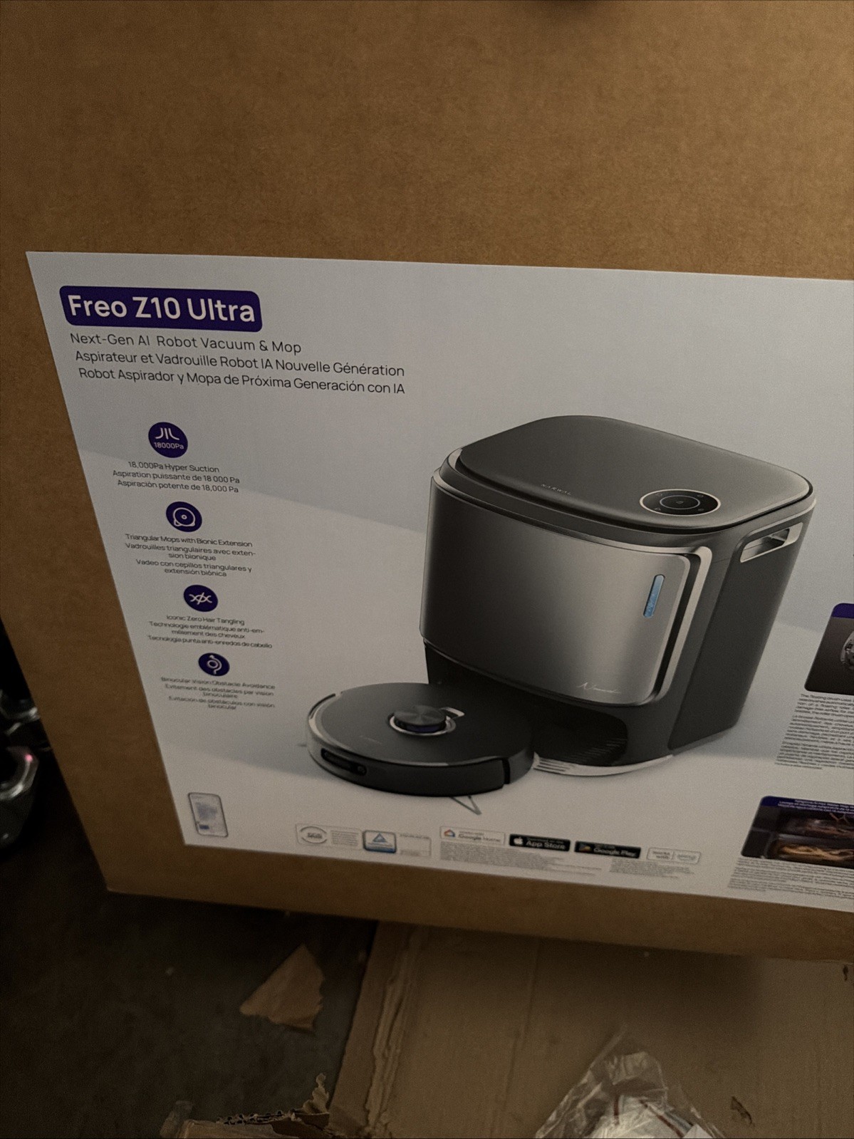 NARWAL Freo Z10 Ultra Robot Vacuum and Mop Combo – Self-Emptying Gray