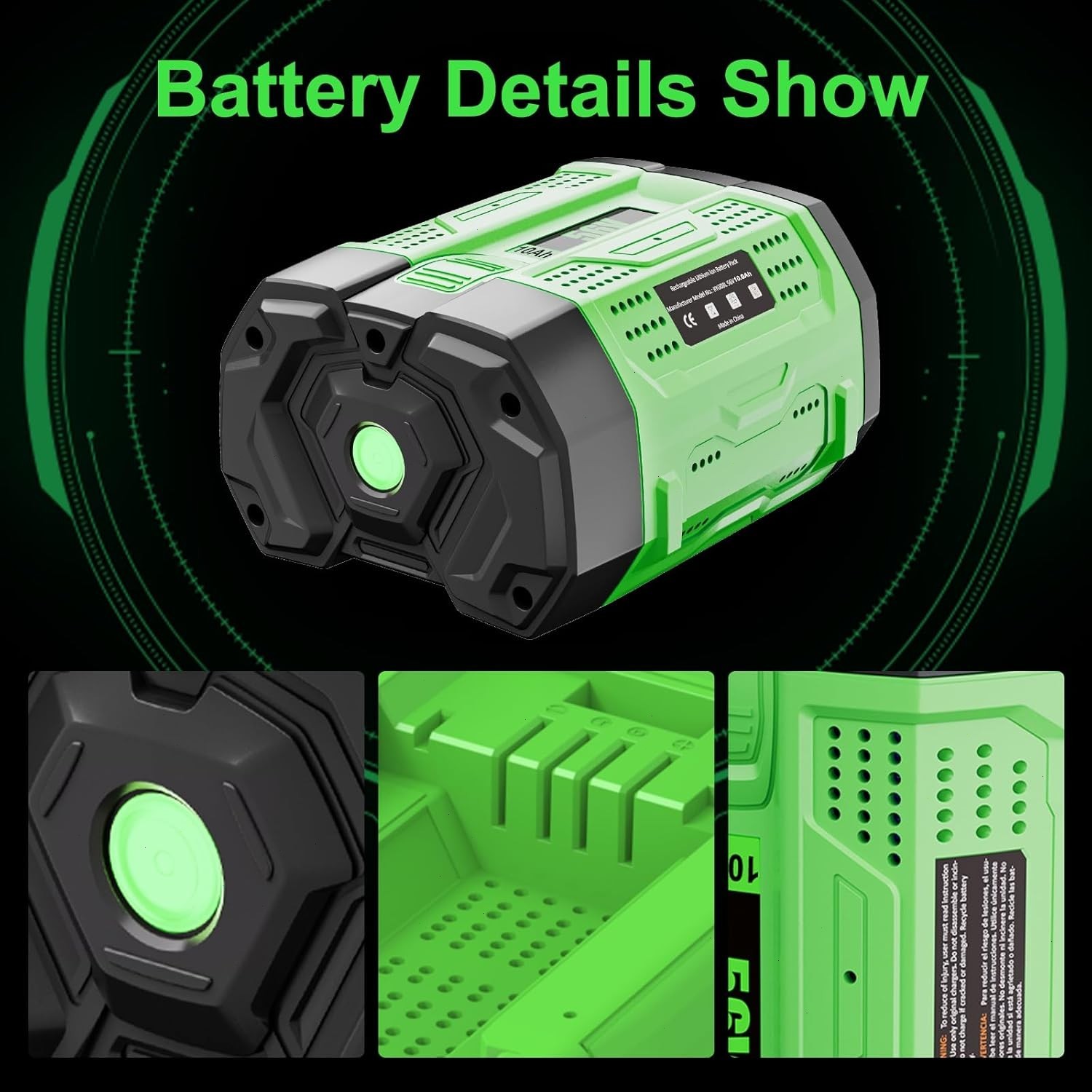 Genuine EGO POWER+ BA2800T 56V 10.0 Ah Lithium 12Ah Battery Upgrade Fuel Gauge