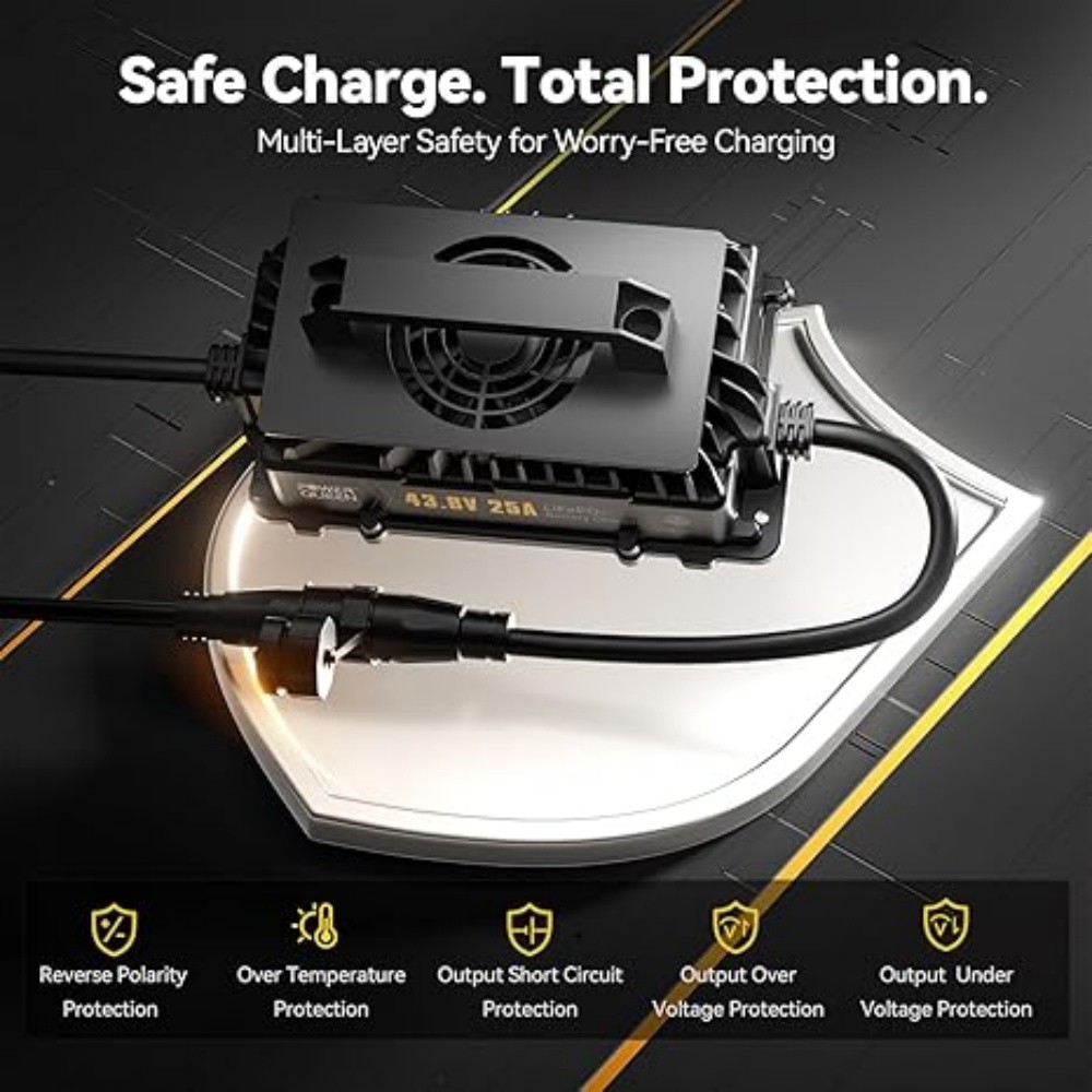 Power Queen 36V 25A LiFePO4 lithium golf cart battery Charger IP65 waterproof