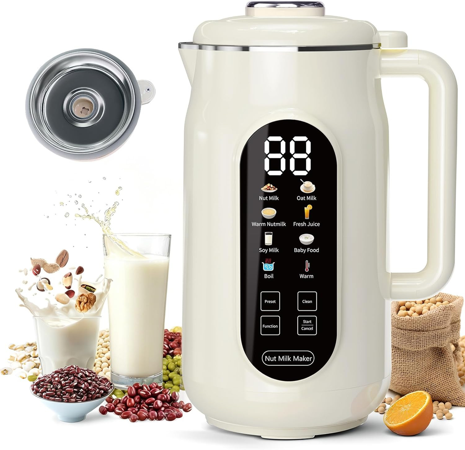 10-in-1 Nut Milk Maker with Self-Cleaning & Delay Start – 42Oz Capacity