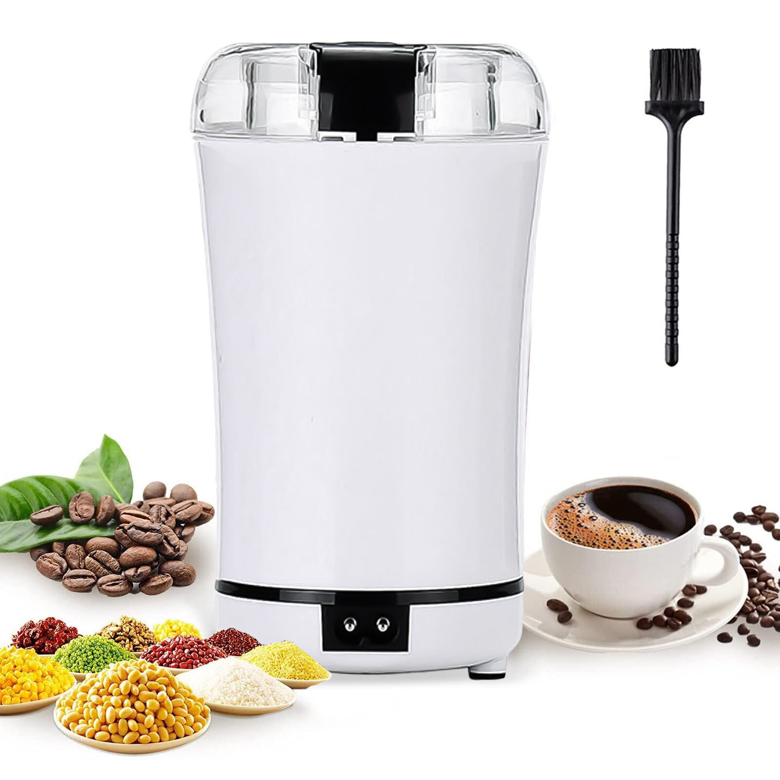 Portable Electric Coffee Grinder Bean Nut Grind Spice Crusher Mill Blender Cafe