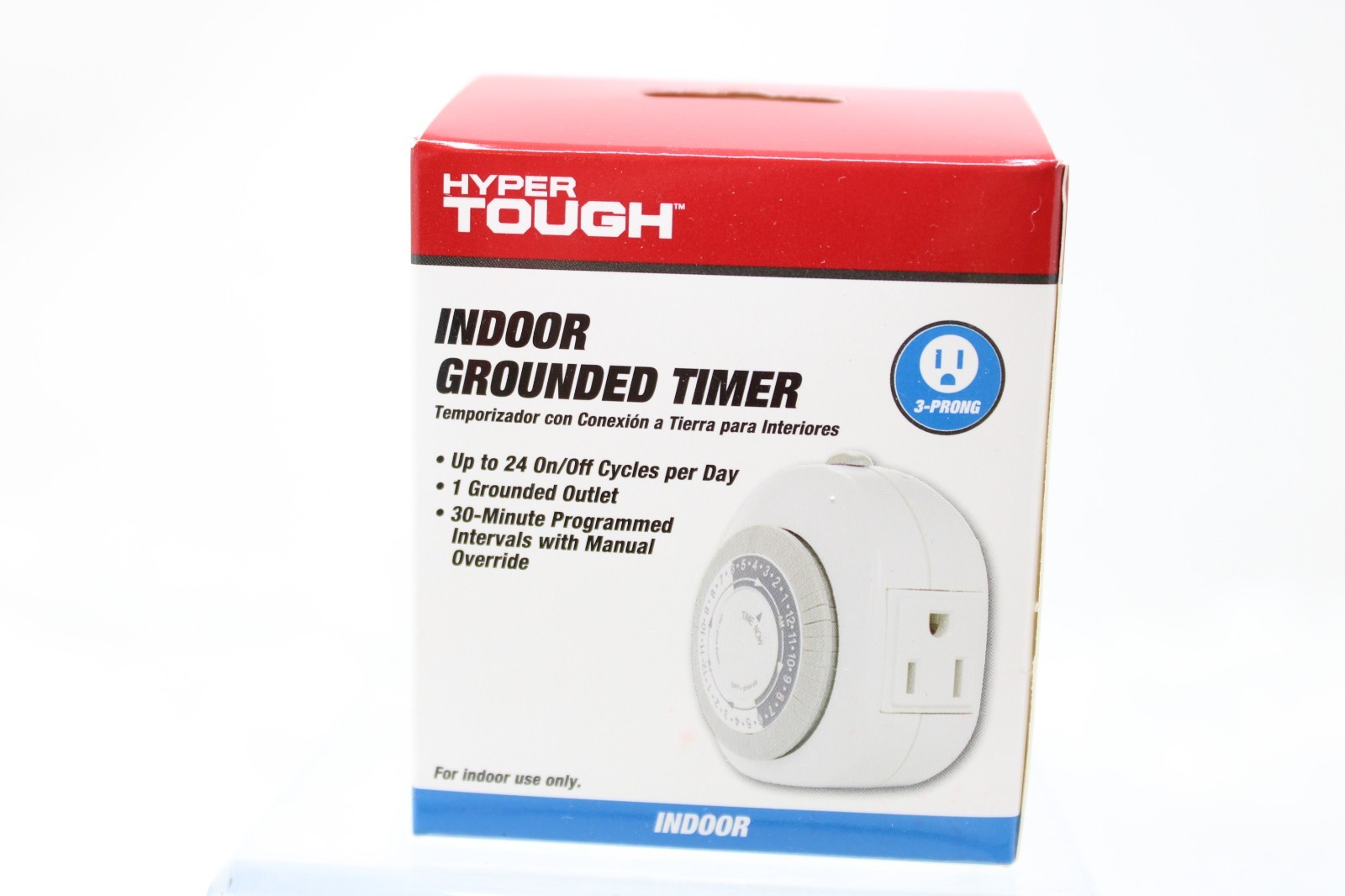 Hyper Tough Analog Indoor Grounded Timer, Single Outlet Three Prong 15 AMP