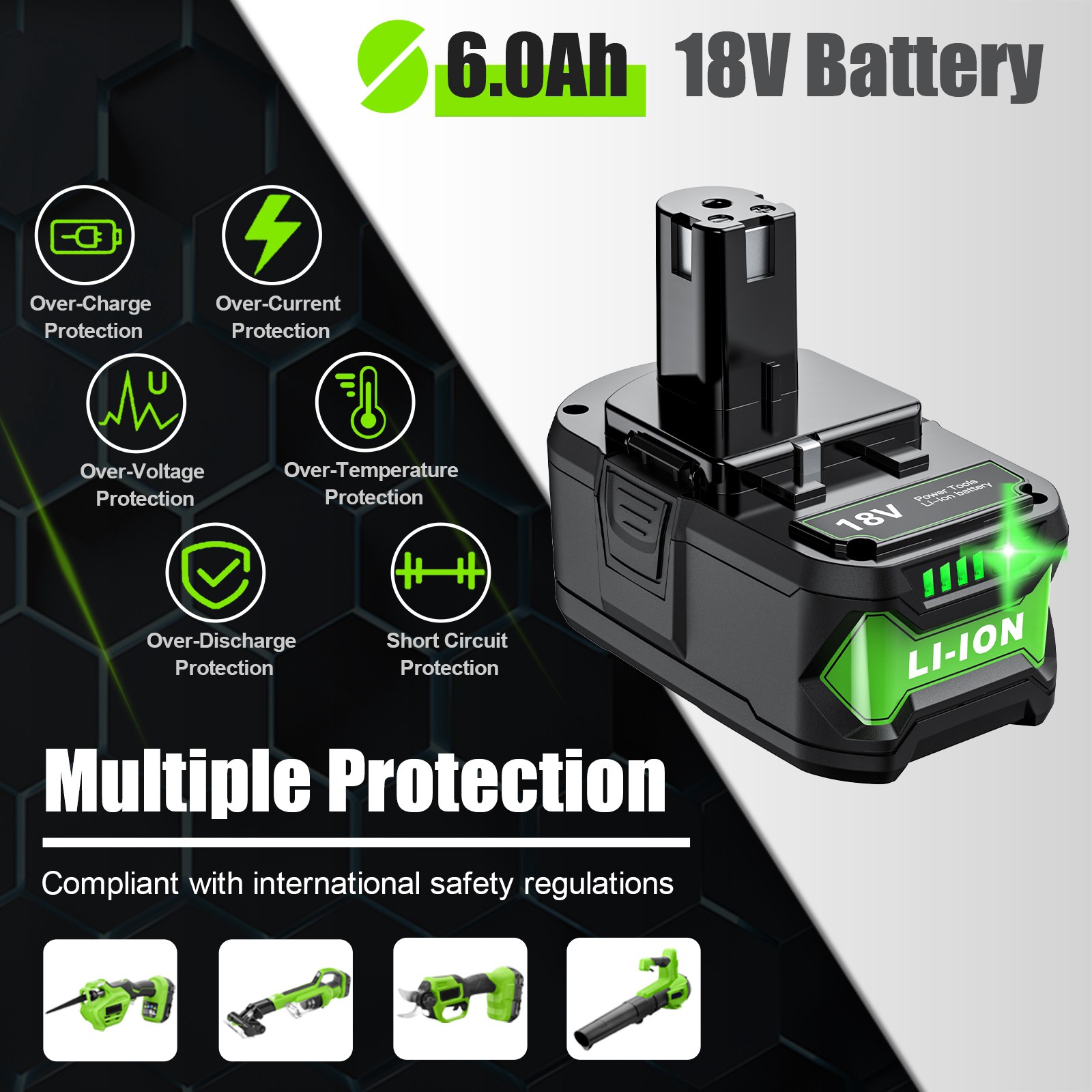 1/2Pack 3.5-12Ah For Ryobi 18V Battery/Charger One+ P108 P107 P105 P104 P102