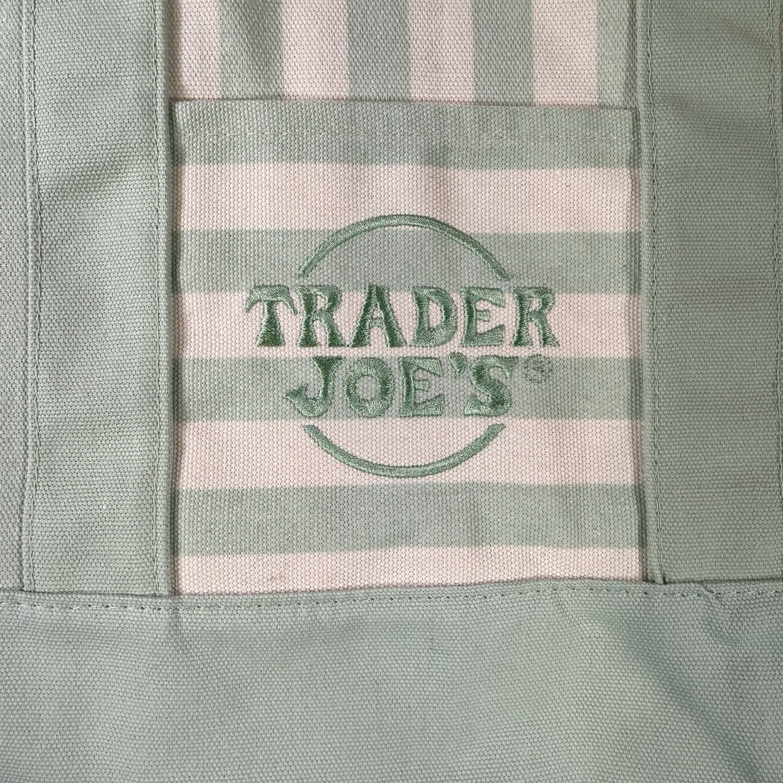 Trader Joe’s Striped Mini Canvas Tote Bag Pastel Green Summer 2026 Limited