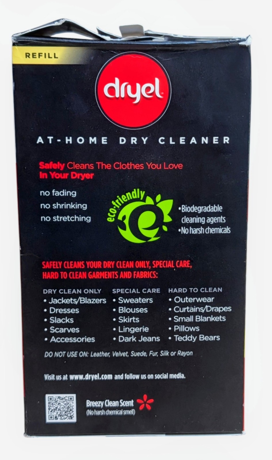 Dryel At-Home Dry Cleaning Refill, 10 Count + Booster Spray