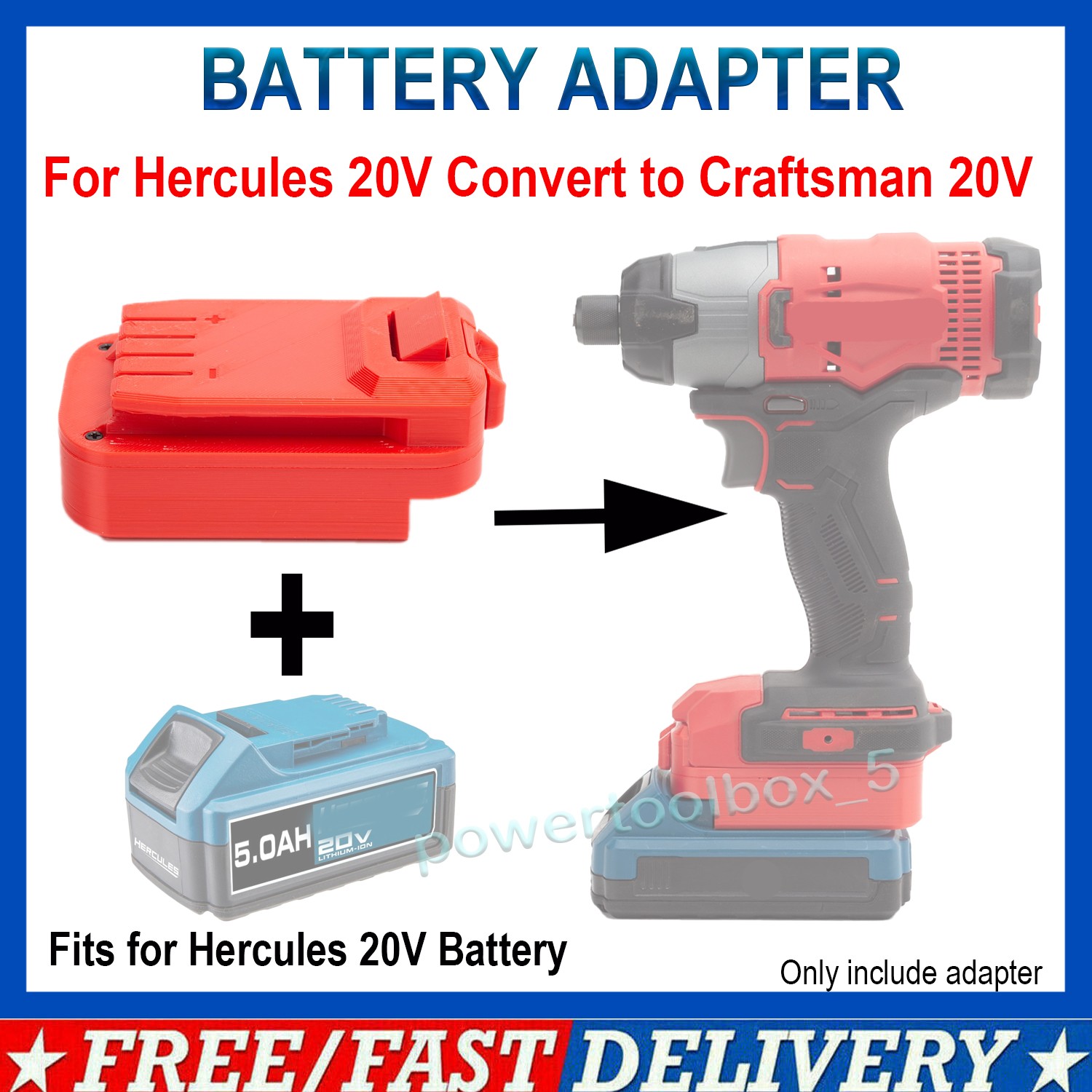 Adapter For Hercules 20V Battery Convert to for Craftsman 20V V 20 Power Tool