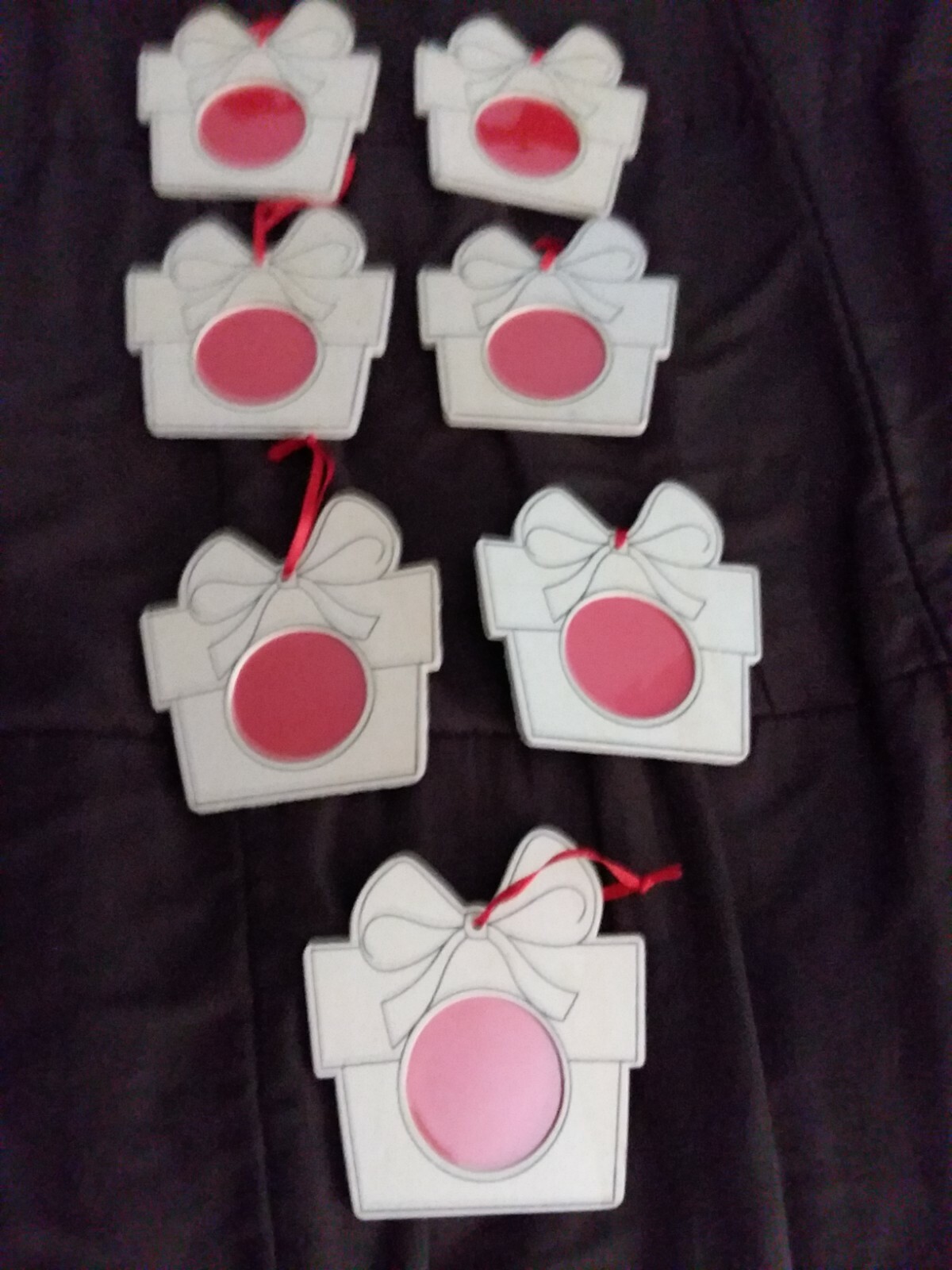 Brand New 7 Un-Colored/Painted Michael’s Wooden Christmas Present Ornaments