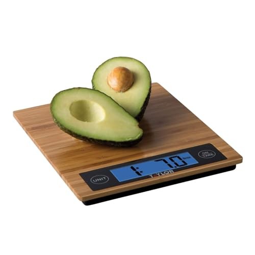 Digital Kitchen Scale, 11 Lb, Bamboo 382821