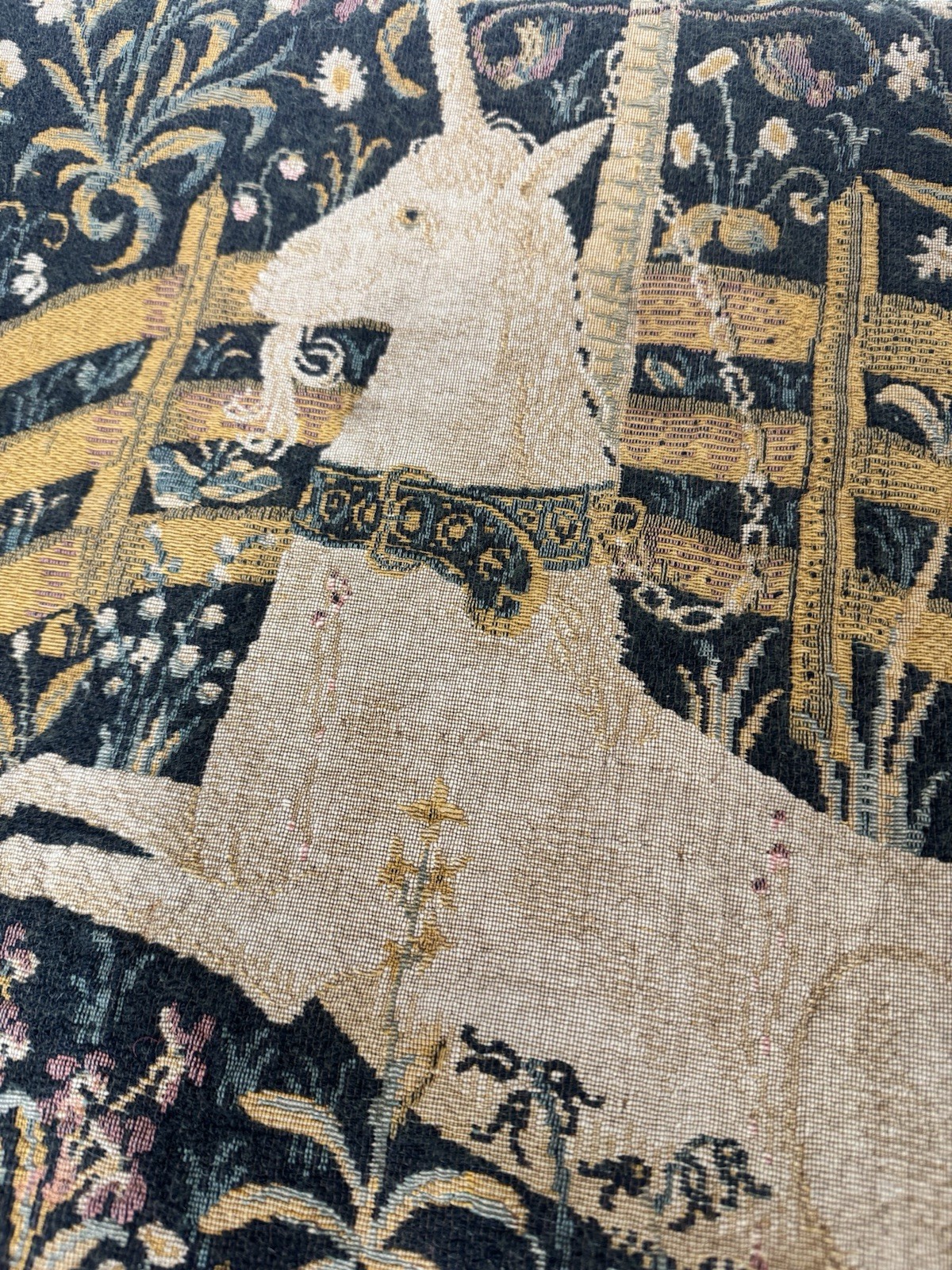 Vintage Unicorn In Captivity Tapestry Wall Hang 35×52”