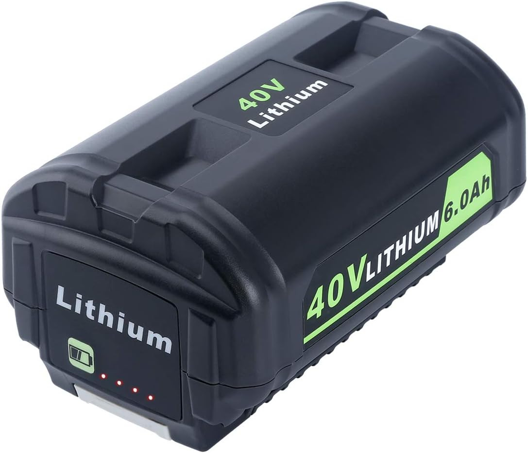 6.0Ah Battery 40 Volt for Ryobi 40V Lithium OP40602 Battery with LED / Charger