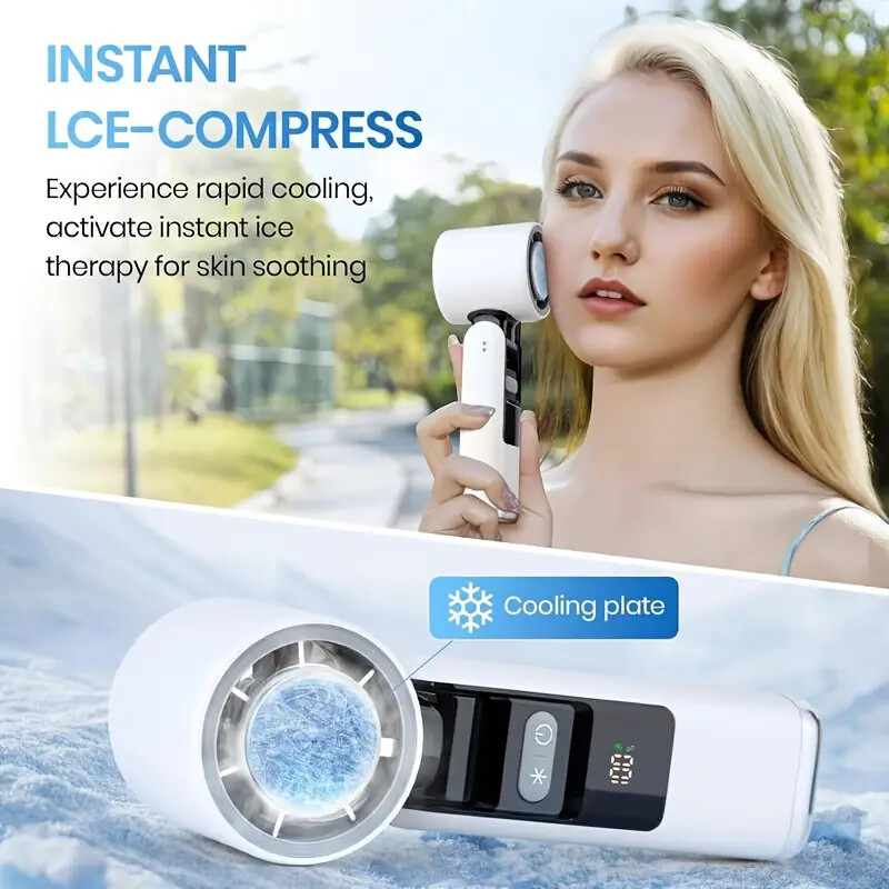 Foldable Portable Fan Stepless Speed Turbo Mini 4000mAh Ice Cooling Handheld Fan