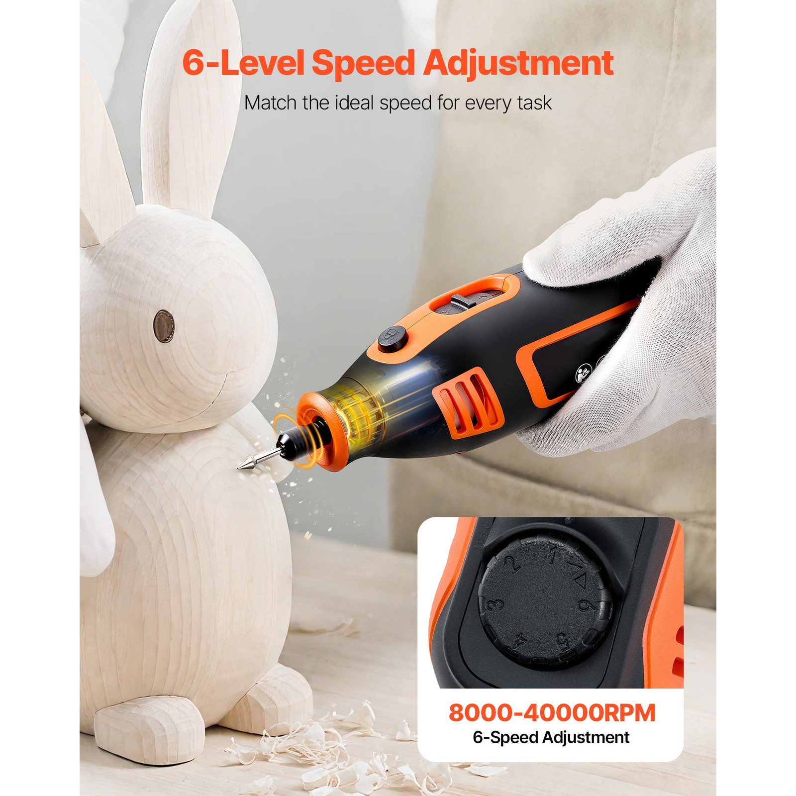 Uimoso 84-Piece Rotary Tool Kit, 200W, Adjustable Speeds 8000-40000 RPM