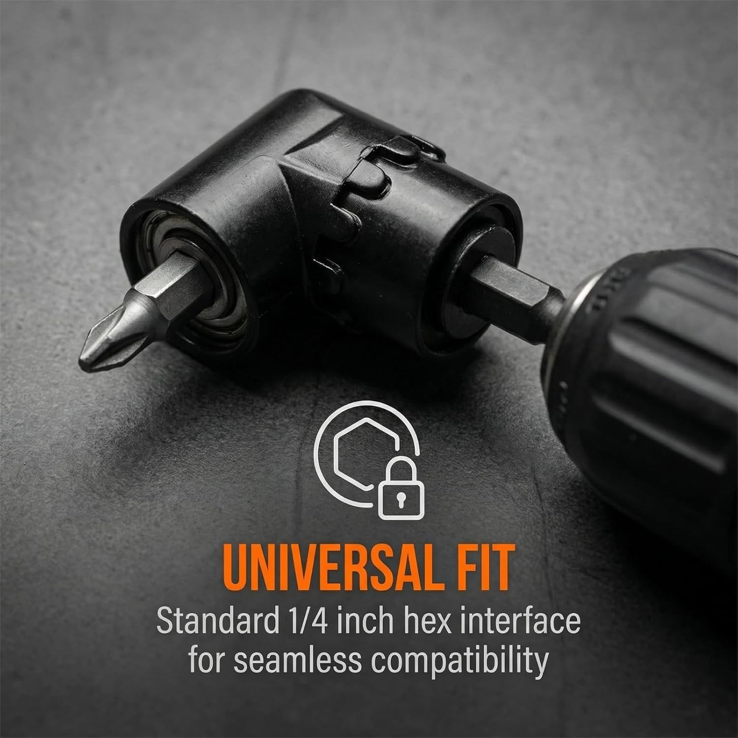 90 Degree Right Angle Drill Adapter Attachment, 1/4″ Quick Change Magnetic Bit S