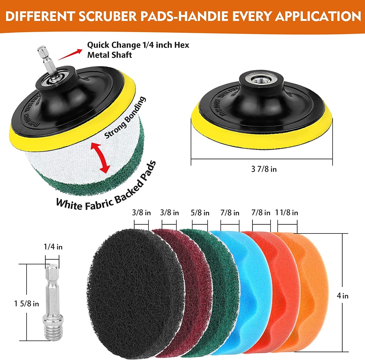 Drill Brushes Set 20pcs Tile Grout Power Scrubber Cleaner Spin Tub Shower Wall