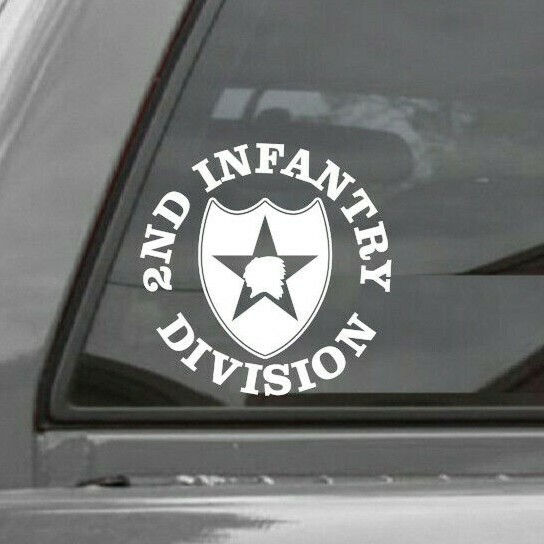 2ND INFANTRY DIVISION TEXT Vinyl Window Decal Sticker U.S. ARMY Second To None