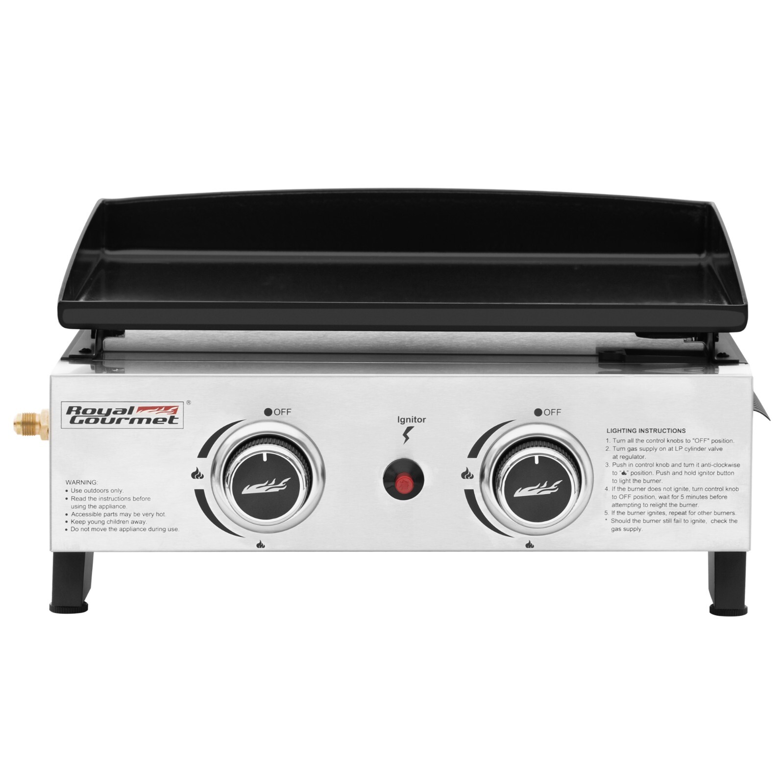 Royal Gourmet Portable 17-Inch 2-Burner Tabletop Gas Griddle Grill
