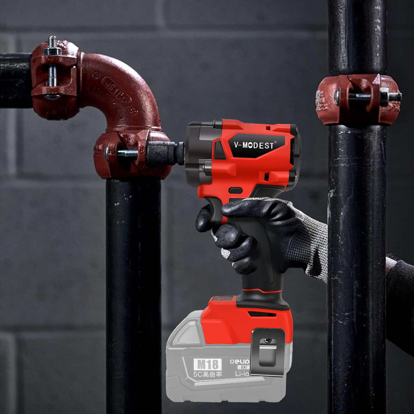 Compatible Milwaukee M18 Fuel 18V Battery Brushless Cordless 1/2″ Impact Wrench
