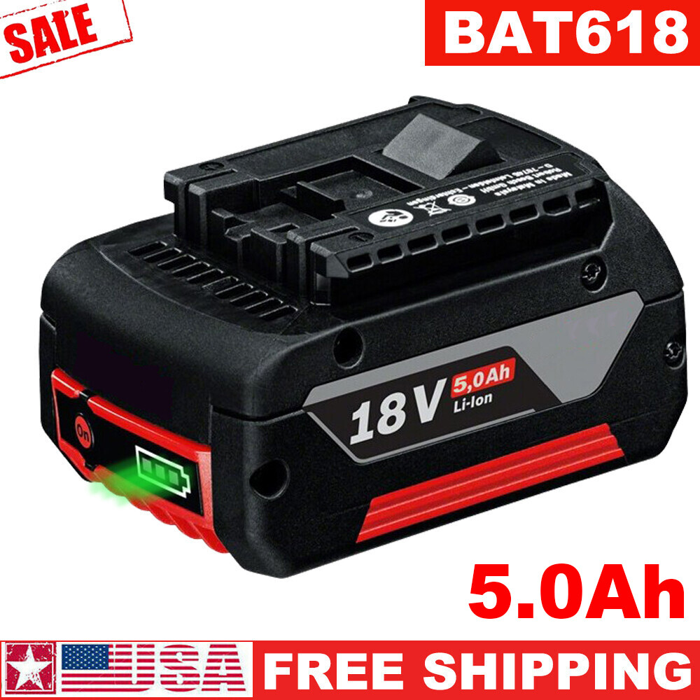 PACK 18V Battery For Bosch 18V 5.0AH Li-ion BAT609 BAT610G BAT618 GSR18V-LI US