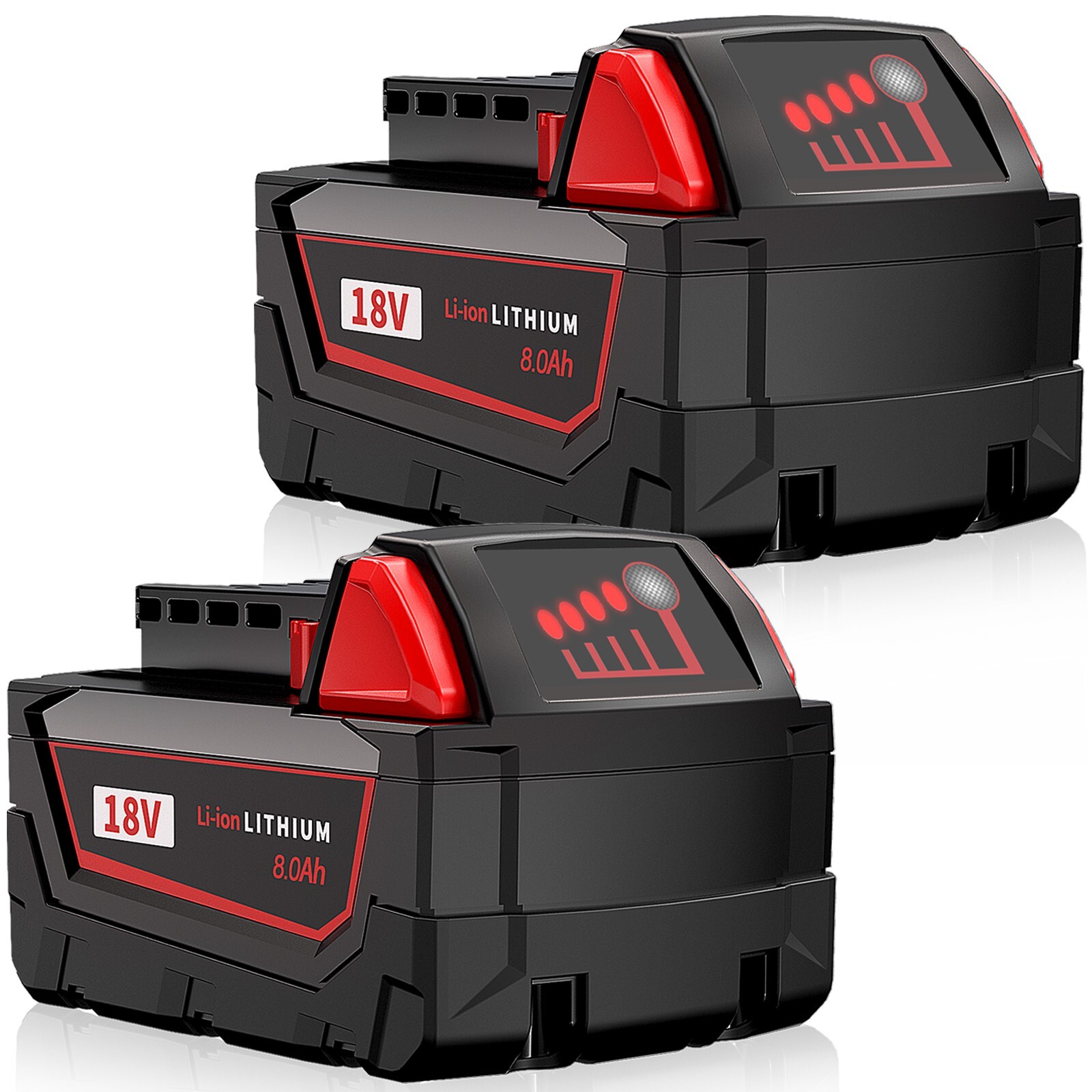 2x 8.0 AH Extended Capacity For Milwaukee For M18 18V Lithium Battery 48-11-1860