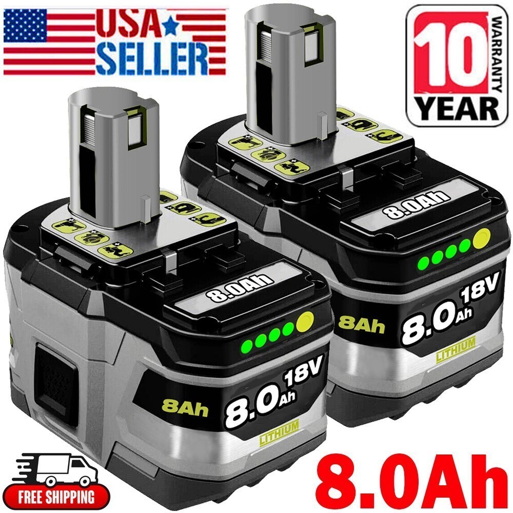 2PACK 18V 8.0Ah For RYOBI P108 One + Plus High Capacity Battery Lithium-Ion New