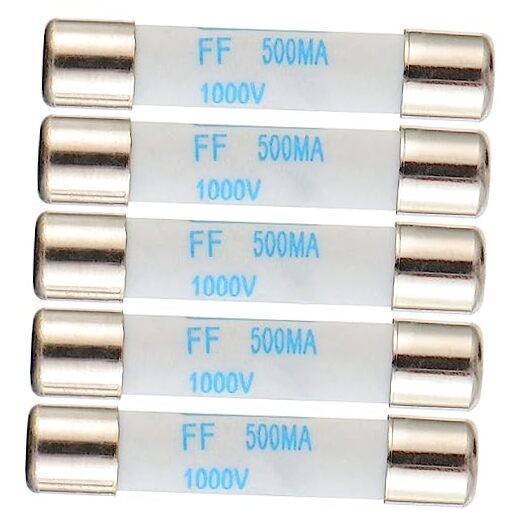 BOJACK Digital Multimeter Fuse 0.5A 500mA 1000V DC Fast Acting Nickel-Plated