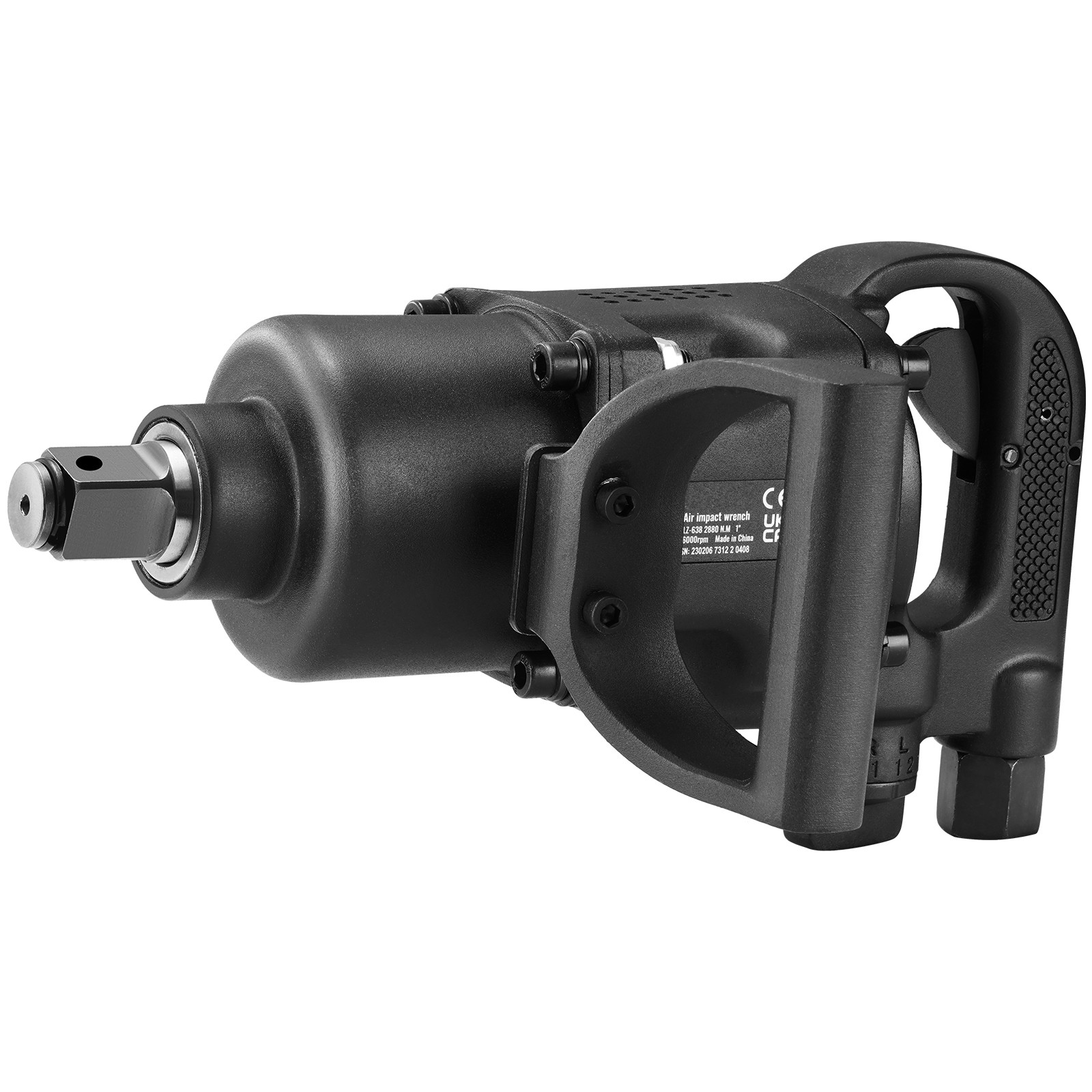 1″ Drive Impact Wrench 2730 ft-lbs Breakaway Torque 6000 RPM & Twin Hammer
