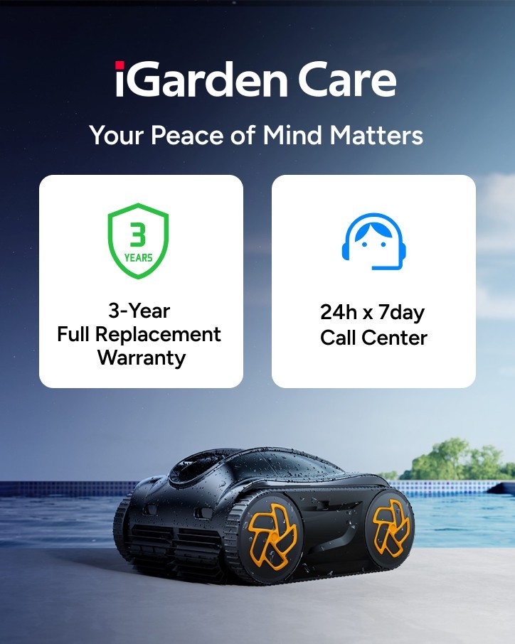 iGarden K60 6H Runtime Pool Vacuum Cleaner Cordless Pool Vacuum App Support