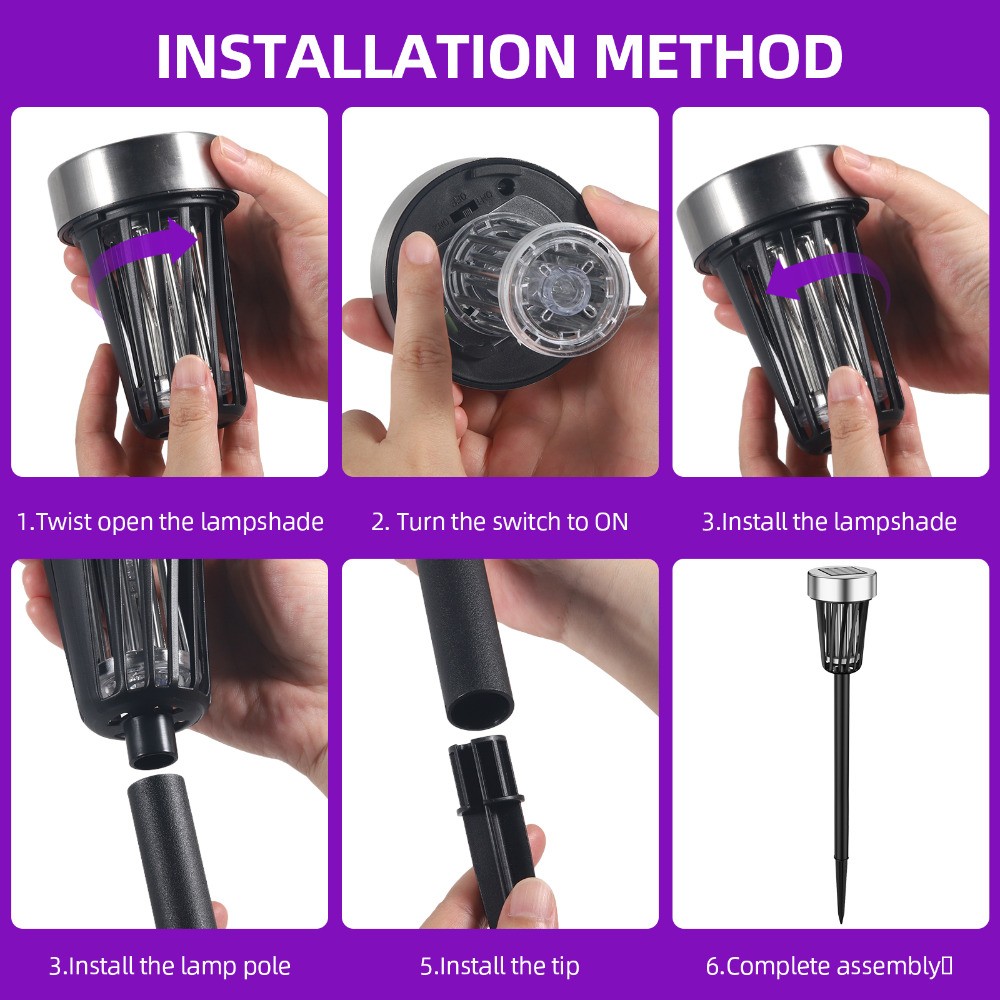 2 pack Solar Bug Zapper Outdoor Portable Fly Pest Repeller Mosquito Zapper LED