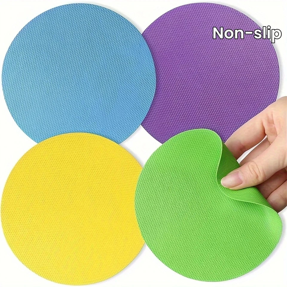 4 Pack Rubber Jar Lid Opener Gripper Pads for Weak Hands Seniors Kitchen – NEW