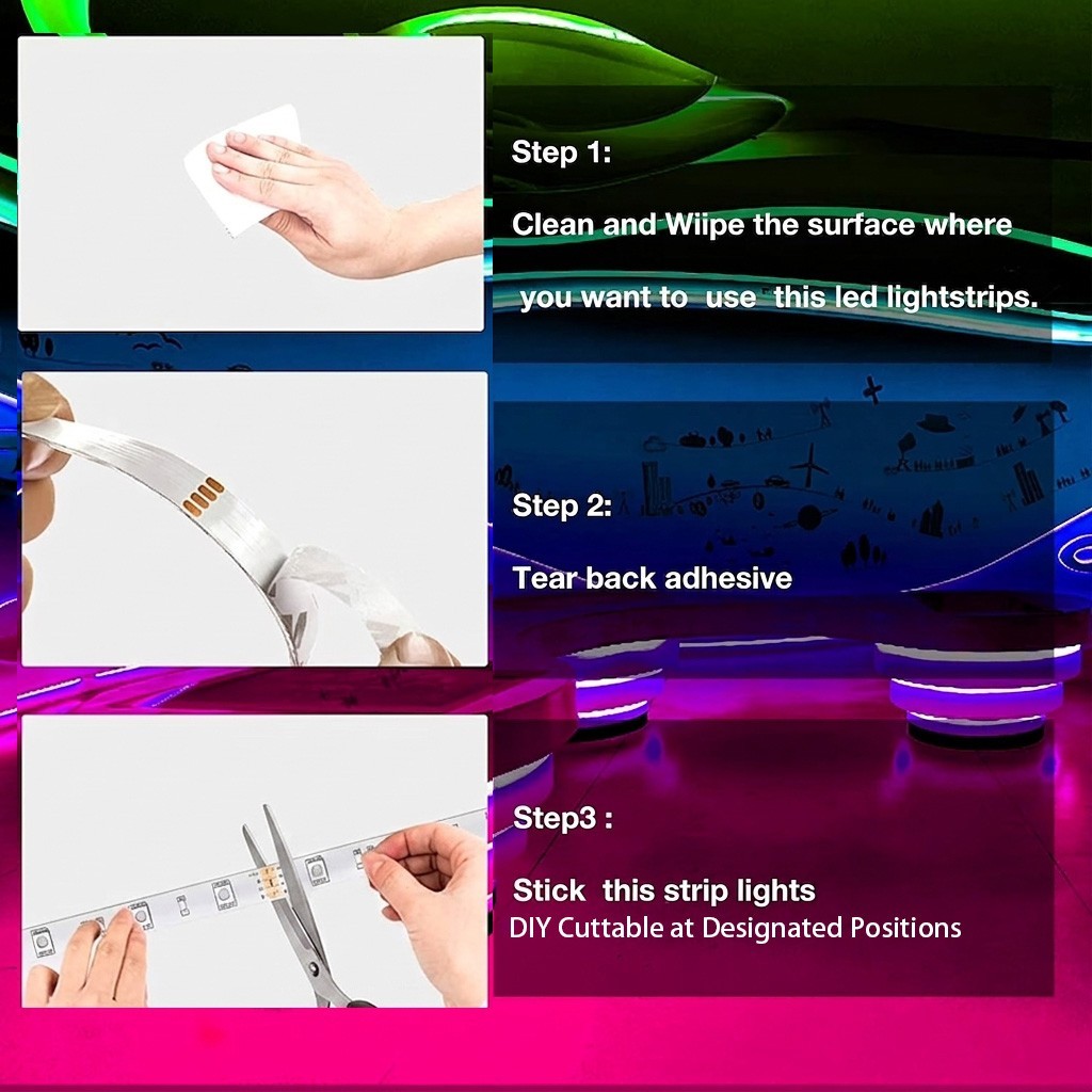 LED Strip Lights, Smart Light with App Remote Control, RGB LED Lights for room