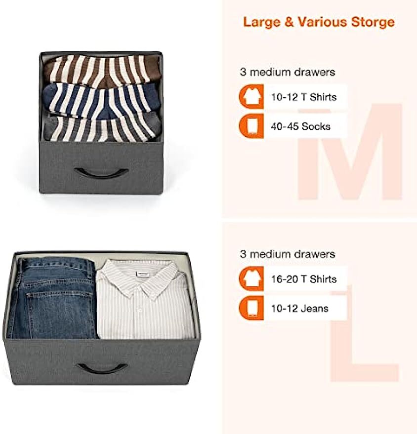 Gray 9 Storage Drawer Dresser for Bedroom Tall Wood Dresser Fabric Storage Tower