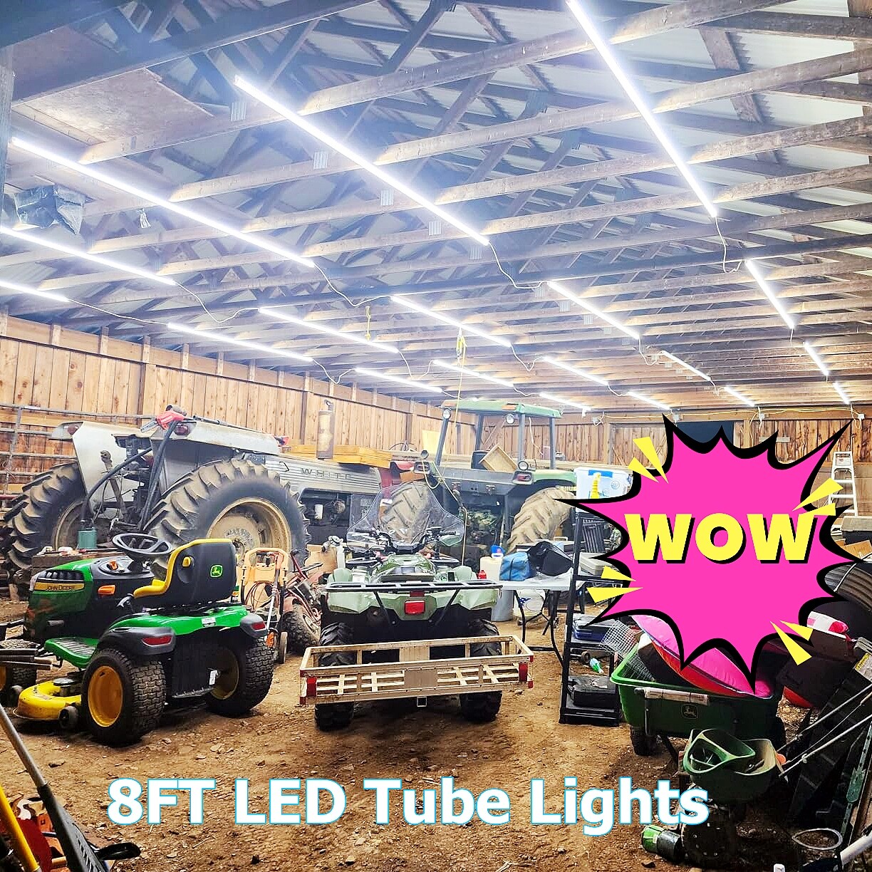 120W T8 8FT LED Shop Light Bulb FA8 Single Pin 8 Foot LED Tube Light Bulb 72W