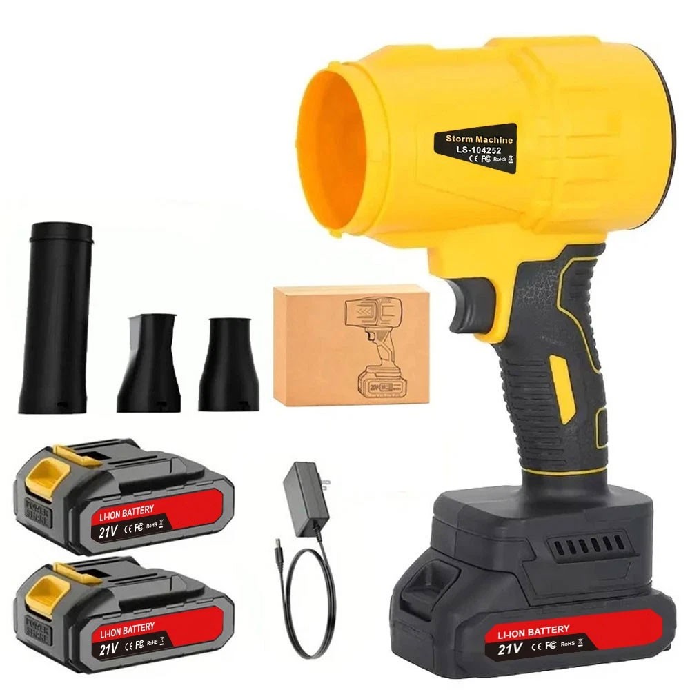 Electric Cordless Leaf Blower, 60000 RPM Motor, Nozzle Set, Handheld Lightweight