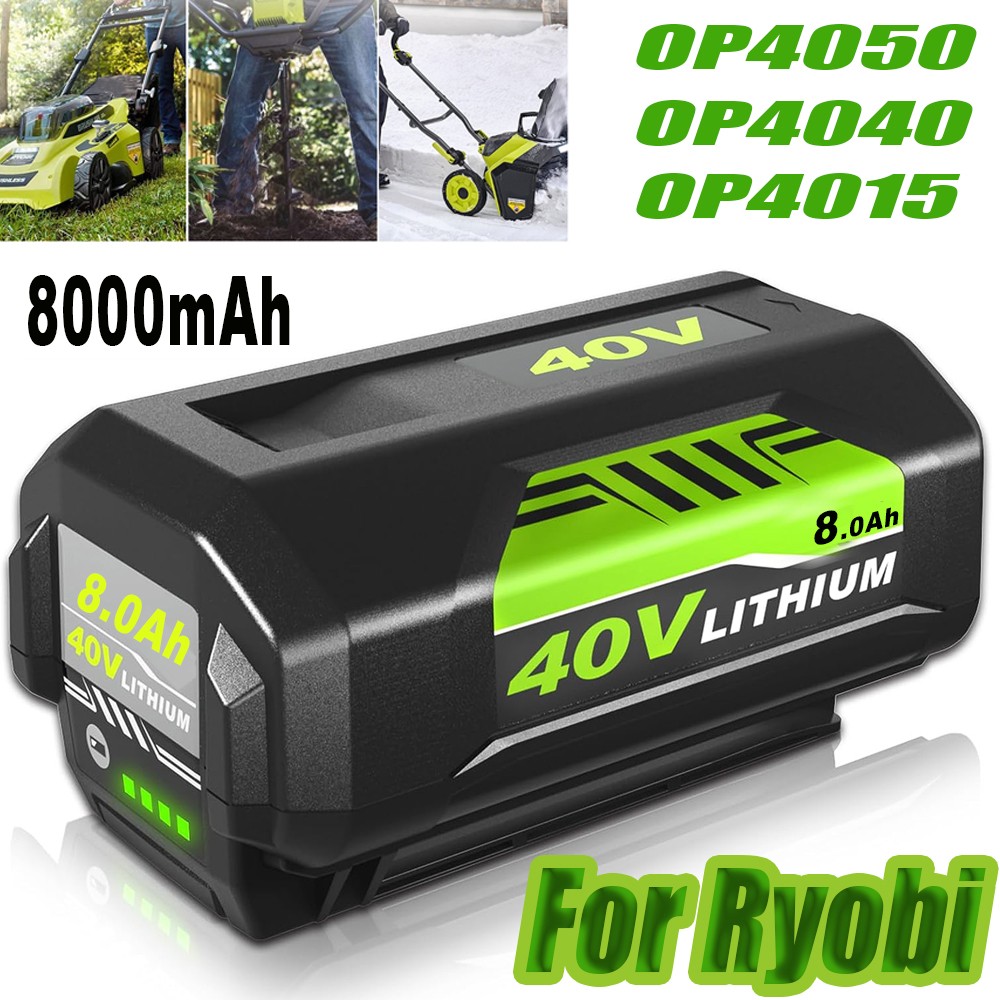 40V OP4050 8.0Ah Battery For Ryobi 40V Battery OP40602 OP40261 Battery/Charger