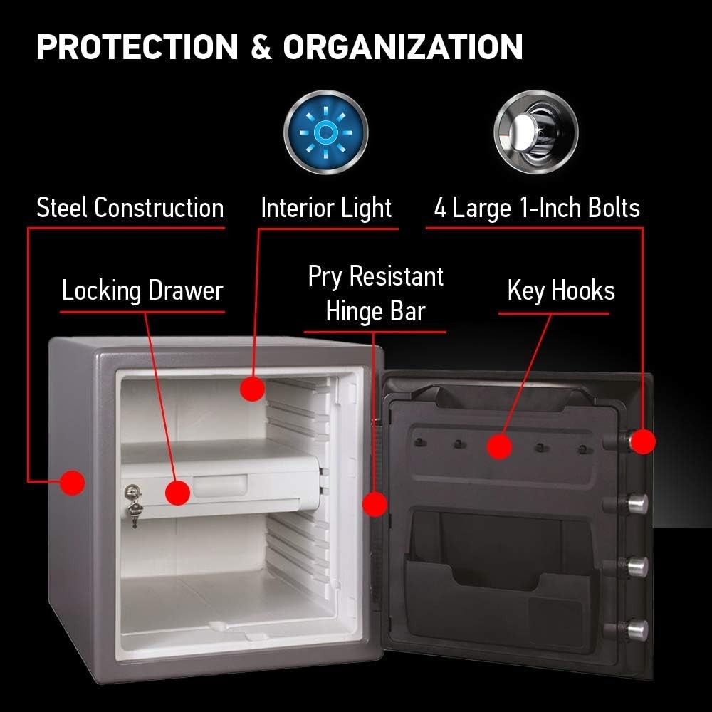 Waterproof and Fireproof Alloy Steel Digital Safe Box for Home with Code Button